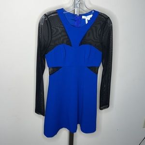 EUC BCBGENERATION Sweetheart Fit and Flare Skater dress mesh electric blue 4